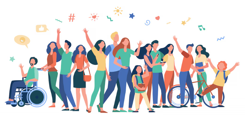 students from all walks of life celebrating together